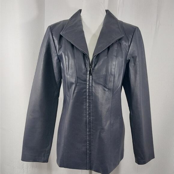 NWOT! EAST 5TH! LAVENDER PURPLE GENUINE LEATHER ZIPPER FRONT JACKET, COAT! SZ M - Picture 2 of 11